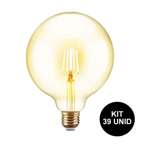 Encontraproduto.com.br - Lampada De Led Multi Filamento Ballon Kit 39 Uni Retro Vintage Bivolt 380lm 30w Iluminação
