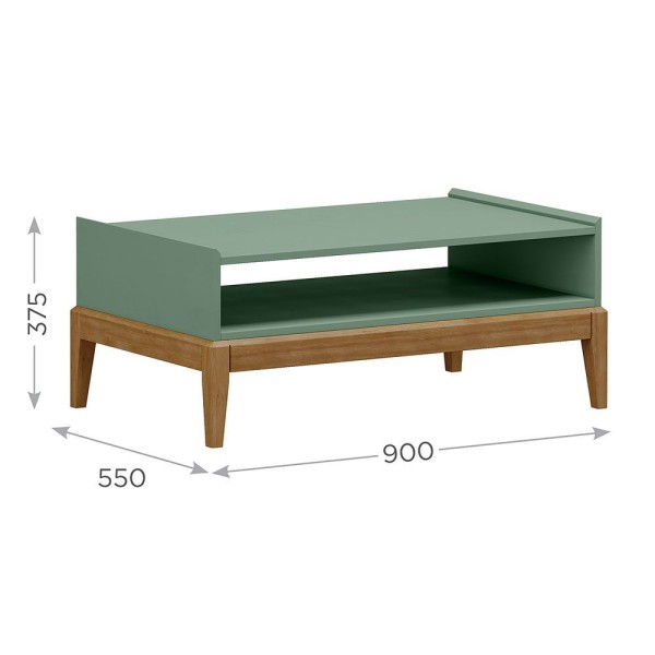 Encontraproduto.com.br - Mesa De Centro Linha Milão Verde/Freijó Em Madeira Pinus Com Mdf - Finestra
