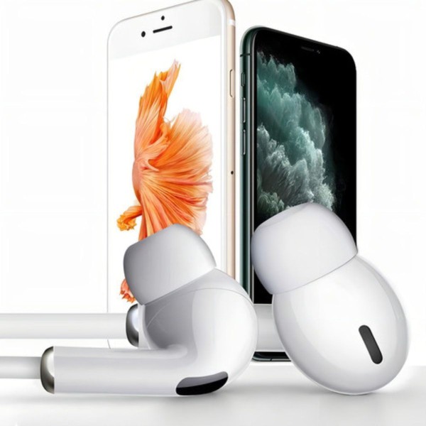 Encontraproduto.com.br - Fone Com Fio Branco Silicone Para iPhone 14 Max
