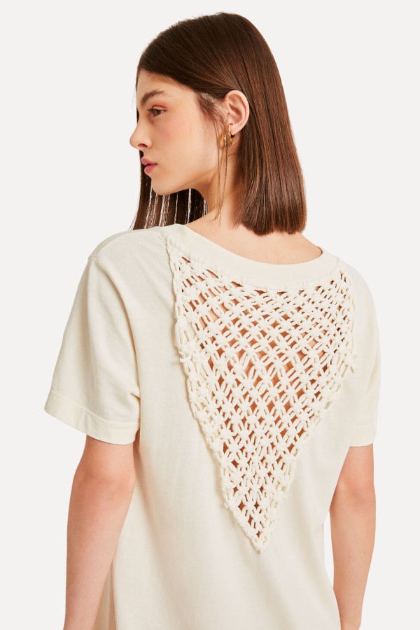 Encontraproduto.com.br - Vestido Malha Macrame