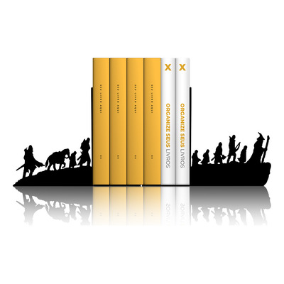 Encontraproduto.com.br - Porta Livros Organizador Bibliocanto (Preto) - Jornada
