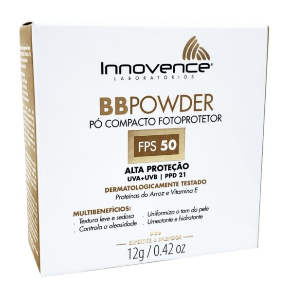 Encontraproduto.com.br - Pó Compacto BB Powder FotoprotetoR FPS 50 Tonalizante Bege Médio 12G Innovence Cosméticos