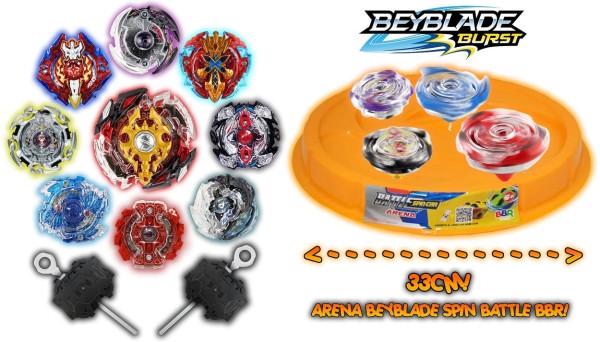 Arena Beyblade + 6 Beyblade Burst 2 Lançador Rantaro Daigo Ken Hoji