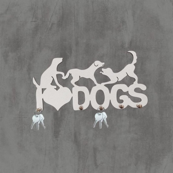 Encontraproduto.com.br - Porta Chave Dog Branco Em Mdf [f031]