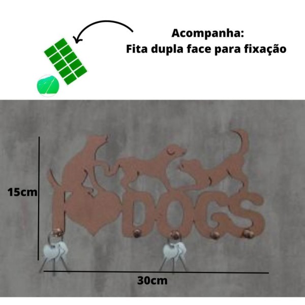 Encontraproduto.com.br - Porta Chave Dog Branco Em Mdf [f031]