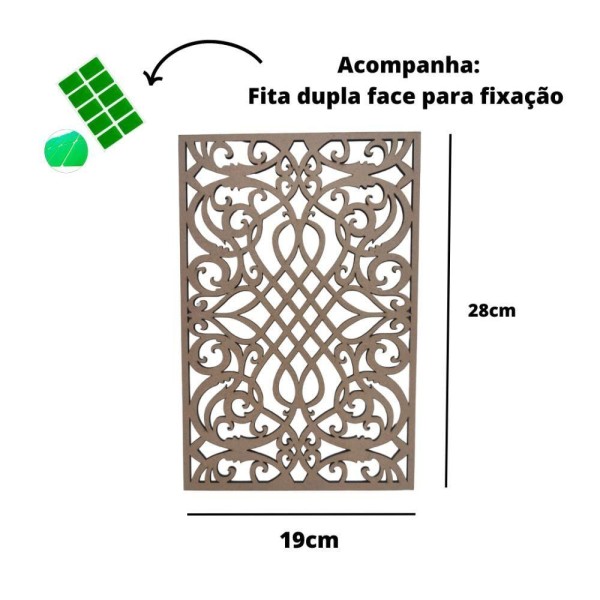 Encontraproduto.com.br - Divisor De Ambiente Em Mdf 3mm Natural Modular 29x19 Cm [f031]