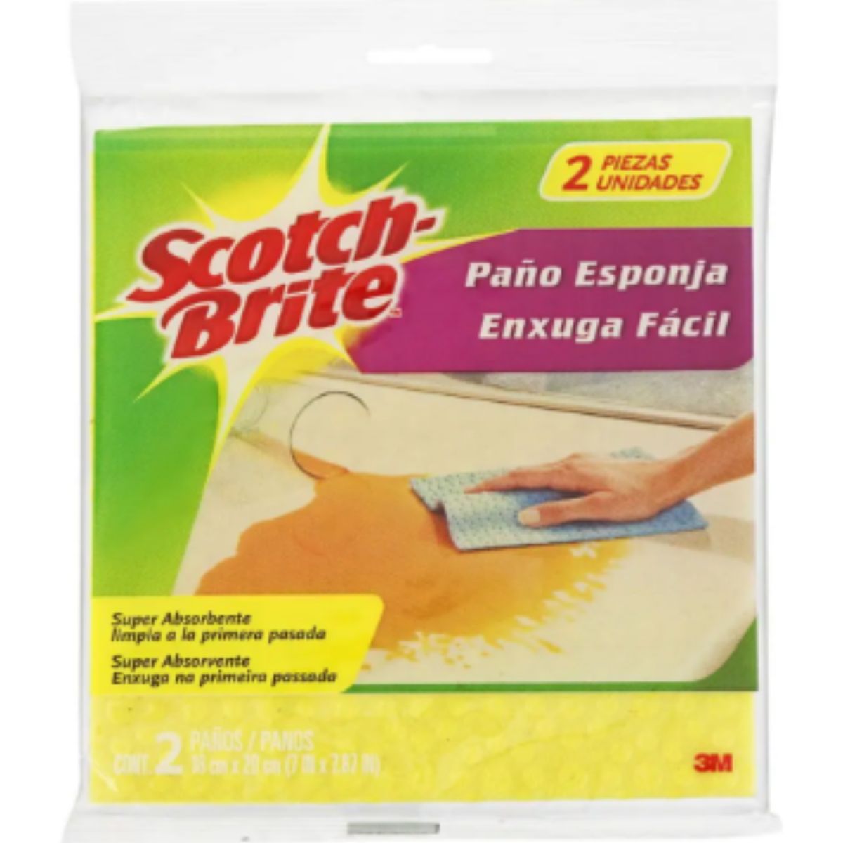 Encontraproduto.com.br - Pano Scotch Brite Enxuga Facil 2 unidades