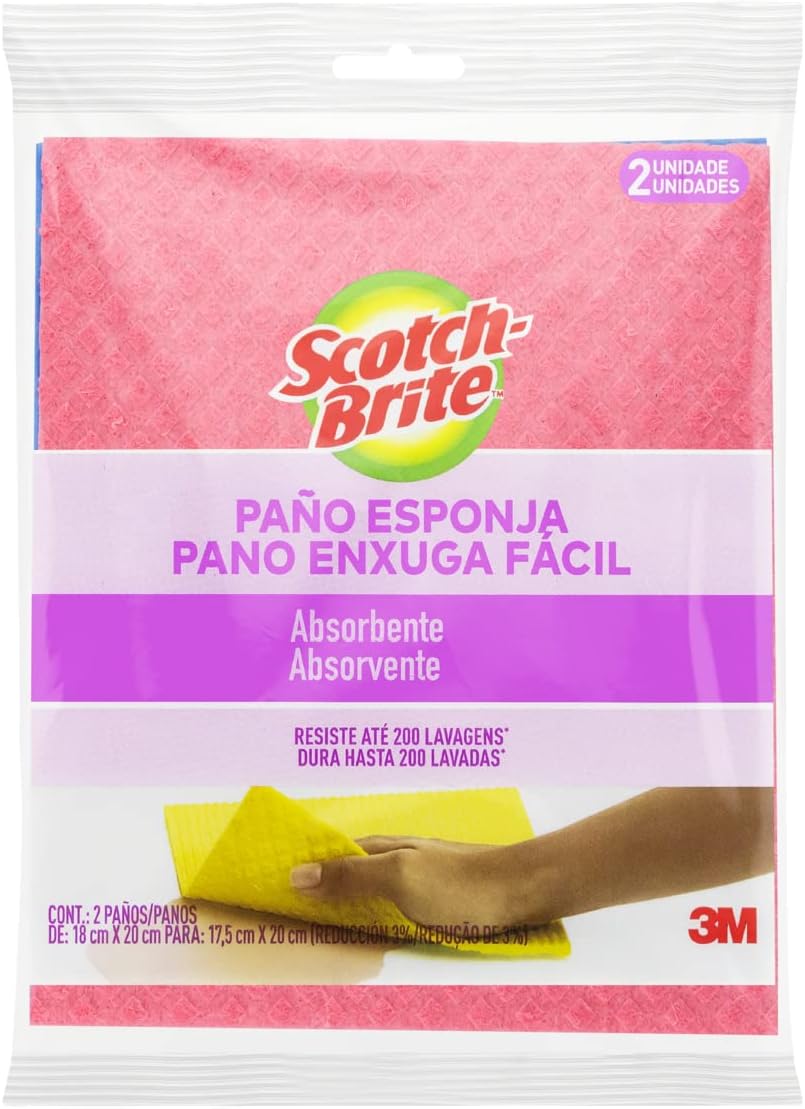 Encontraproduto.com.br - Pano Scotch Brite Enxuga Facil 2 unidades