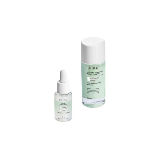 Encontraproduto.com.br - Combo Skincare Skinq Sérum Triplo Combate com Solução Renovadora Duplo Combate