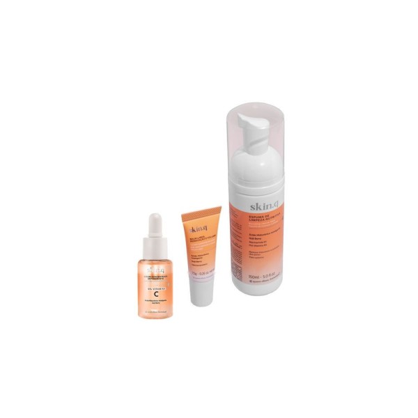 Encontraproduto.com.br - Combo Skin.q: Espuma De Limpeza Nutritiva + Sérum Vitamina C + Preenchedor Labial