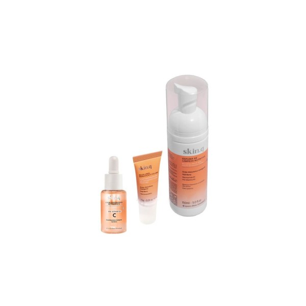 Encontraproduto.com.br - Combo Skin.q: Espuma De Limpeza Nutritiva + Sérum Vitamina C + Preenchedor Labial