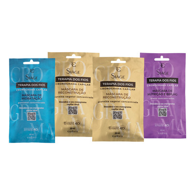 Encontraproduto.com.br - Eudora Kit Cronograma Capilar Reconstrução Siàge Terapia dos Fios 60 ml cada (4 itens)