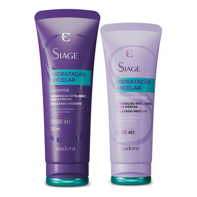 Eudora Kit Siàge Hidratação Micelar: Shampoo 250ml + Condicionador 250ml