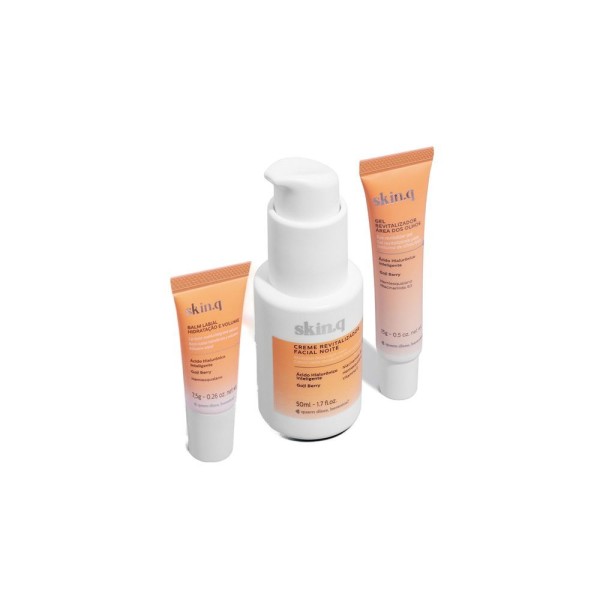 Encontraproduto.com.br - Combo Skinq Gel para Área dos Olhos 15g com Balm Labial 7,5g com Creme Revitalizador Noite 50ml