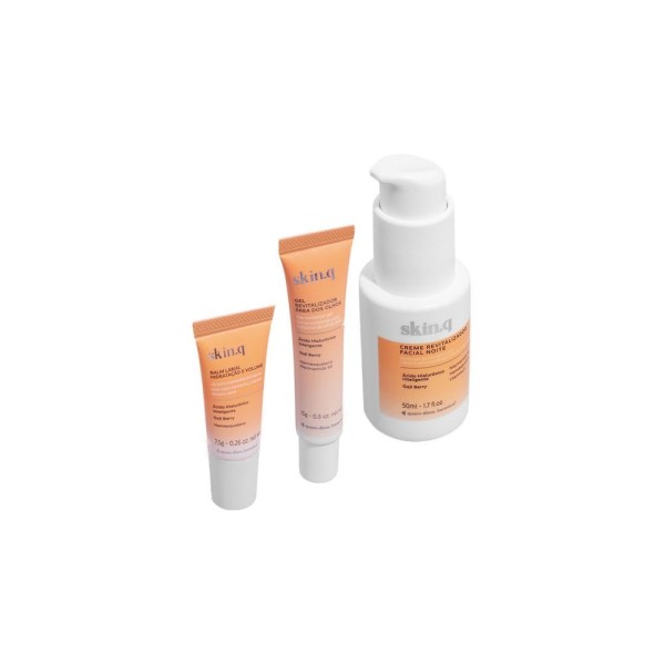 Encontraproduto.com.br - Combo Skinq Gel para Área dos Olhos 15g com Balm Labial 7,5g com Creme Revitalizador Noite 50ml