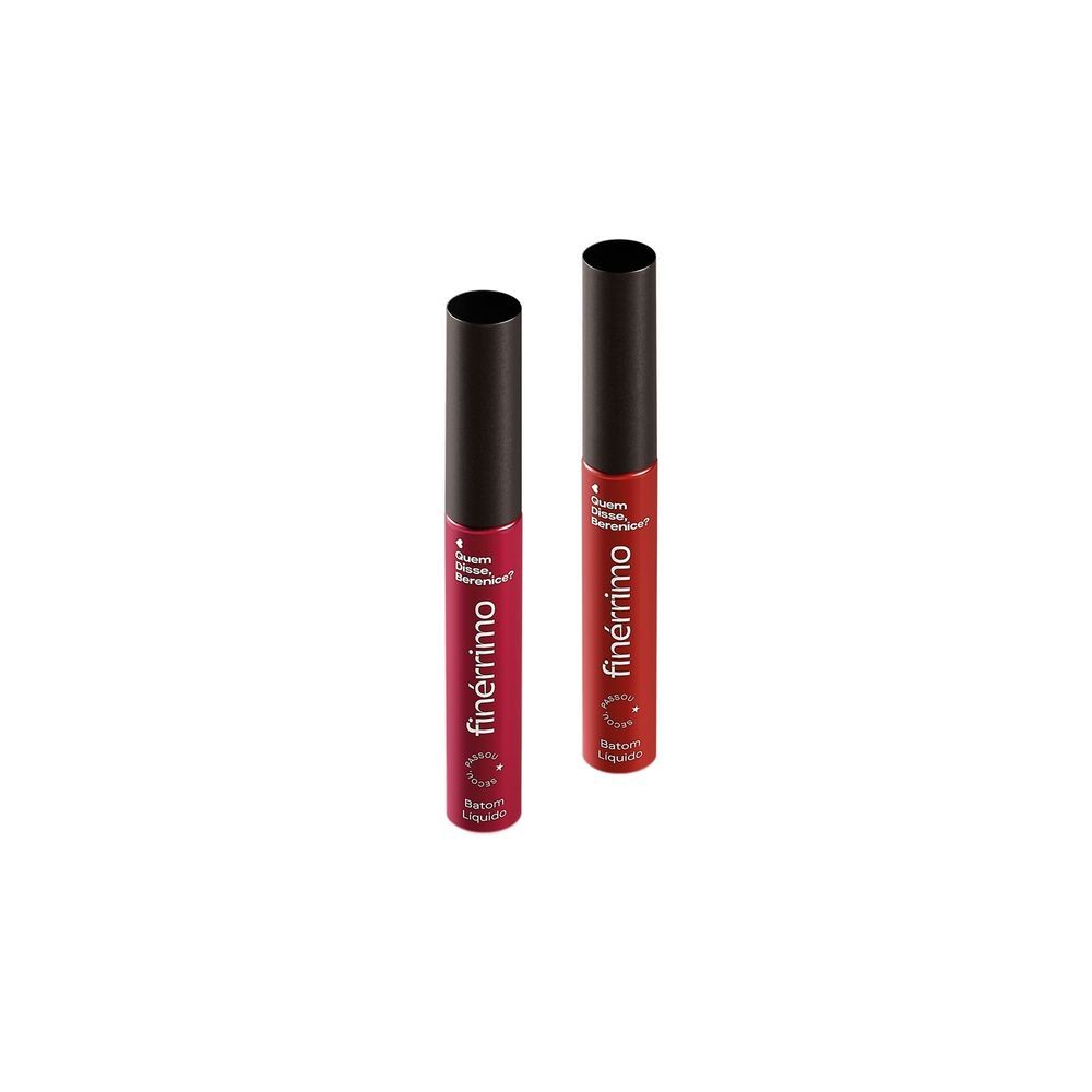 Encontraproduto.com.br - Combo Batom Líquido Mate Finérrimo: Vinho Tô Phyna 5ml + Vermelho Tô Com Tudo 5ml