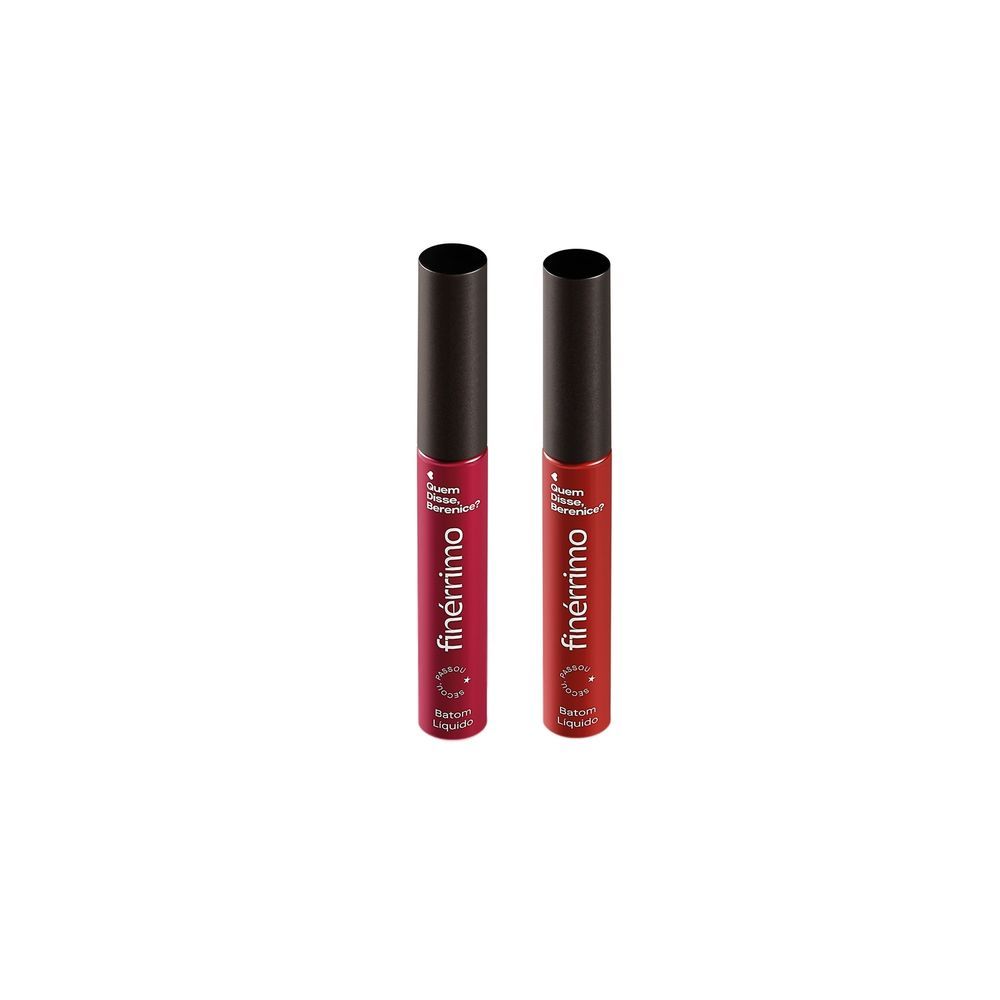 Encontraproduto.com.br - Combo Batom Líquido Mate Finérrimo: Vinho Tô Phyna 5ml + Vermelho Tô Com Tudo 5ml