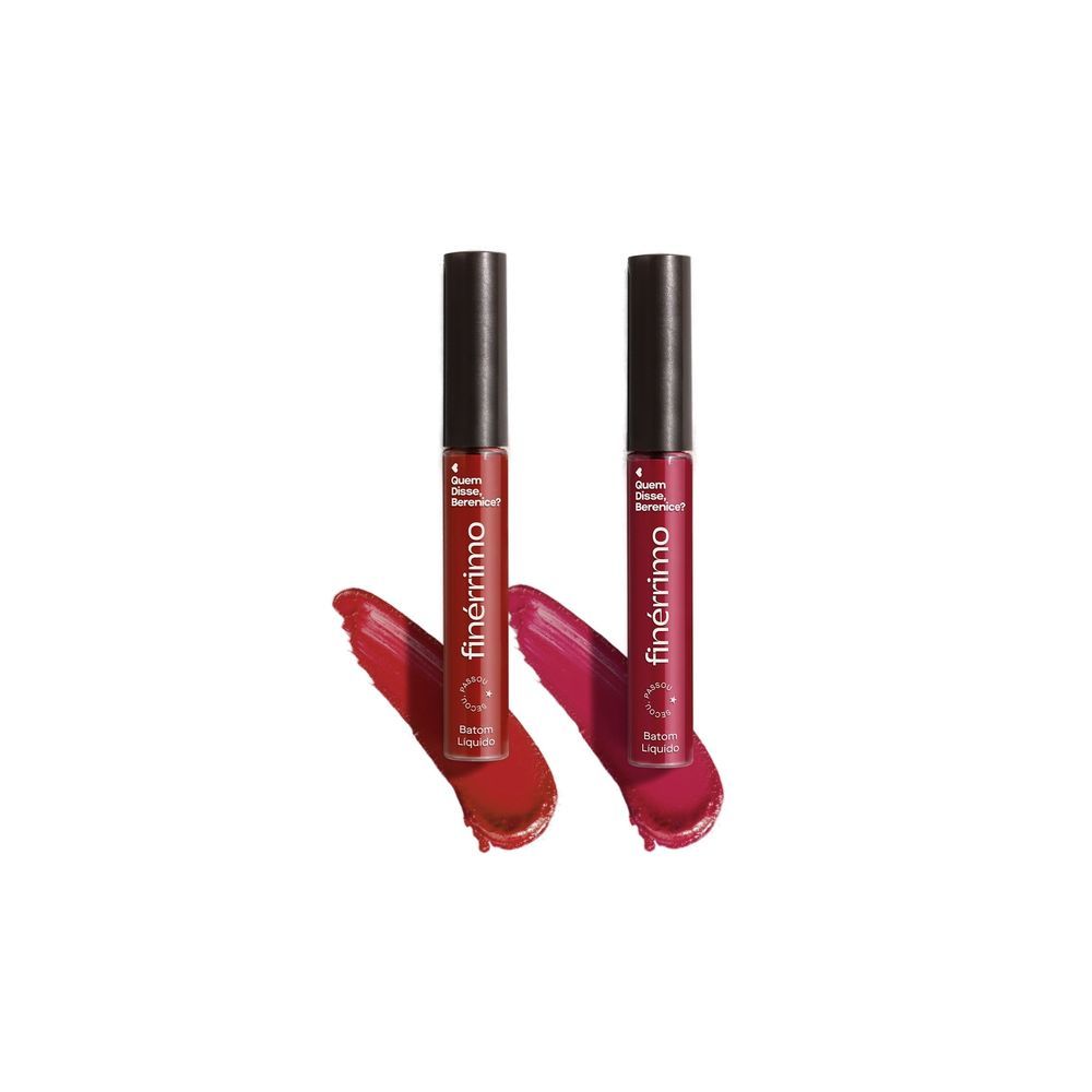 Encontraproduto.com.br - Combo Batom Líquido Mate Finérrimo: Vinho Tô Phyna 5ml + Vermelho Tô Com Tudo 5ml
