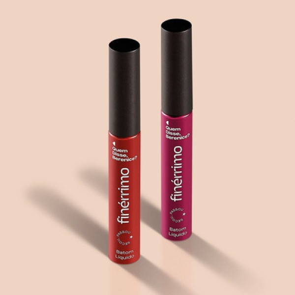 Combo Batom Líquido Mate Finérrimo: Malva Tô Belíssima 5ml + Vermelho Tô Com Tudo 5ml