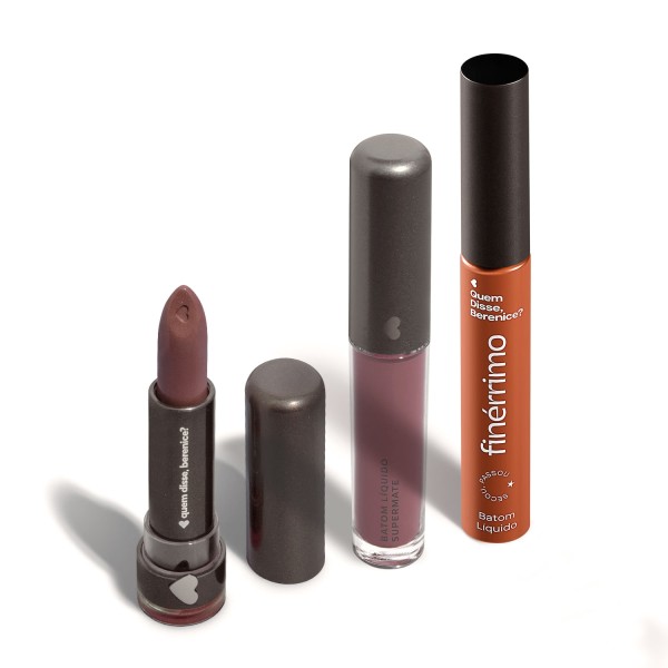 Encontraproduto.com.br - Combo Batom Líquido Finérrimo 5ml com Batom Líquido Super Mate 4ml com Batom Hidratante 3,8g