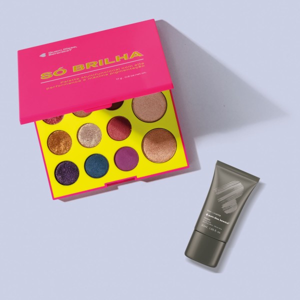 Encontraproduto.com.br - Combo Primer Instamatte 30ml com Palette Só Brilha 17g