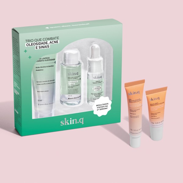 Encontraproduto.com.br - Combo Skinq Kit Combate Oleosidade com Gel Revitalizador para Olhos 15g com Balm Labial 7,5g