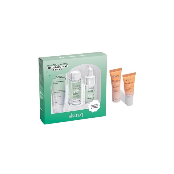Encontraproduto.com.br - Combo Skinq Kit Combate Oleosidade com Gel Revitalizador para Olhos 15g com Balm Labial 7,5g