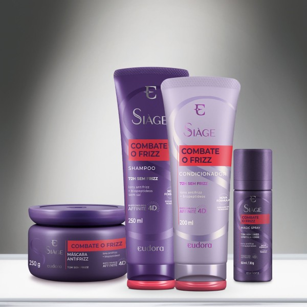 Encontraproduto.com.br - Eudora Combo Siàge Combate O Frizz (4 Itens)