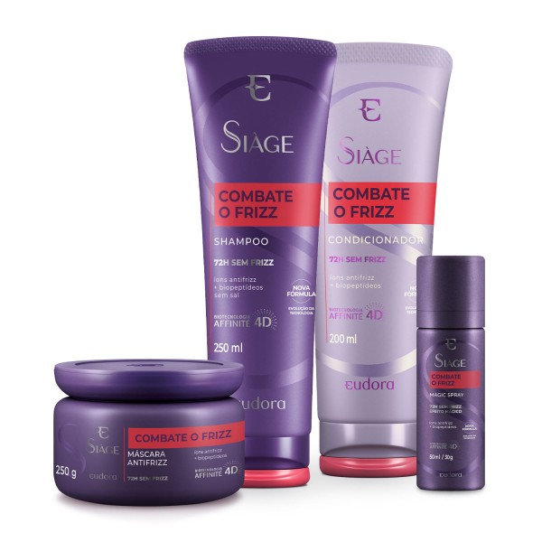 Encontraproduto.com.br - Eudora Combo Siàge Combate O Frizz (4 Itens)