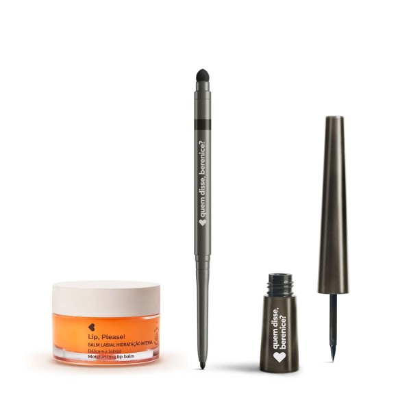 Encontraproduto.com.br - Combo Balm Labial 8g com Lápis Olhos Pretô 2,5ml com Delineador Líquido Pretolino 2,5ml