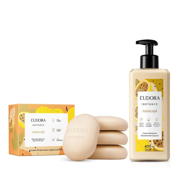 Encontraproduto.com.br - Combo Instance Maracujá: Sabonete Em Barra 4x80g + Loção Corporal 400ml
