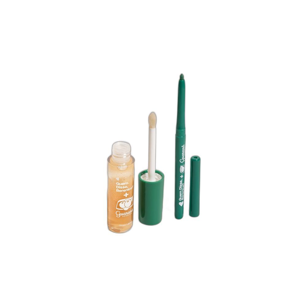 Encontraproduto.com.br - Combo Qdb Guaraná Antarctica: Gloss Labial 10ml + Lapiseira Delineadora Verde Olhos E Boca 300mg