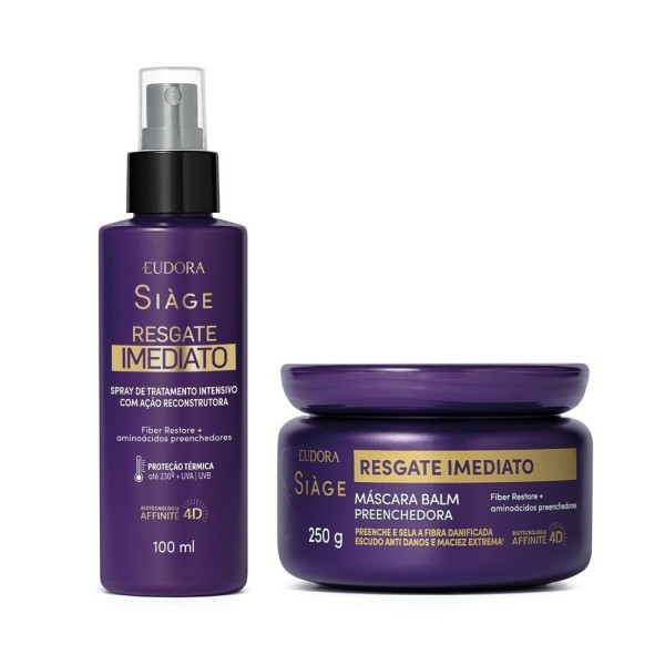 Encontraproduto.com.br - Combo Siàge Resgate Imediato Tratamento: Máscara Capilar 250g + Leave-in 100ml
