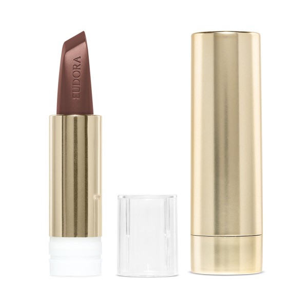 Encontraproduto.com.br - Combo Sofisticada e Determinada: Batom Marrom 3,4g + Case Dourado