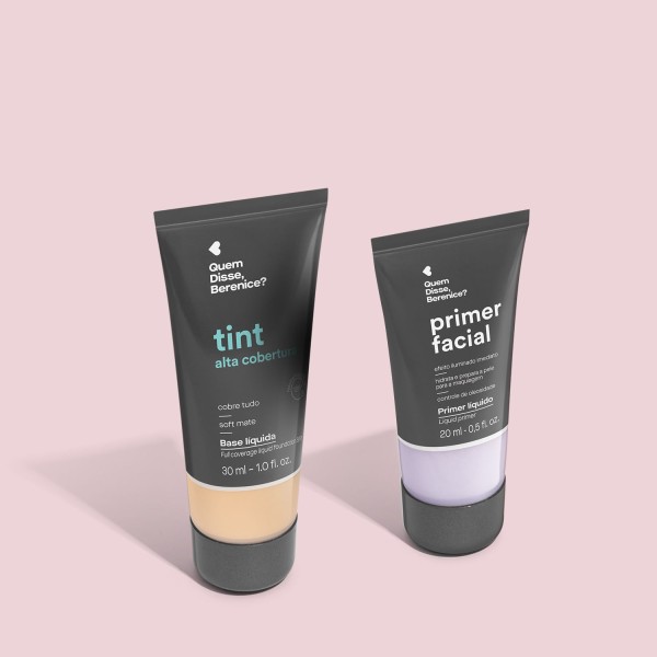 Encontraproduto.com.br - Combo Primer Facial Líquido 20ml - Base Tint Cor 110Q 30ml