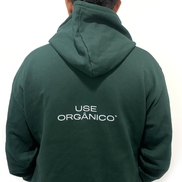 Encontraproduto.com.br - Moletom  Canguru com Capuz Unissex Verde Musgo - Use Orgânico G