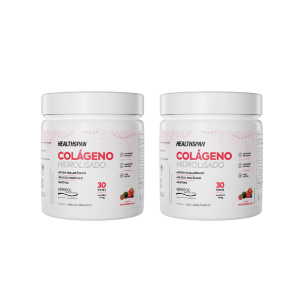 Encontraproduto.com.br - Kit com 2 Colágenos Hidrolisados com Ácido Hialurônico Healthspan 150g - Use Orgânico