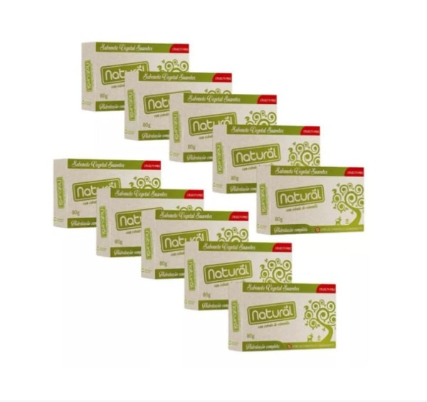 Encontraproduto.com.br - Kit com 10 Sabonetes Vegetais Naturais Suavetex com Extrato de Camomila 80g - Orgânico Natural