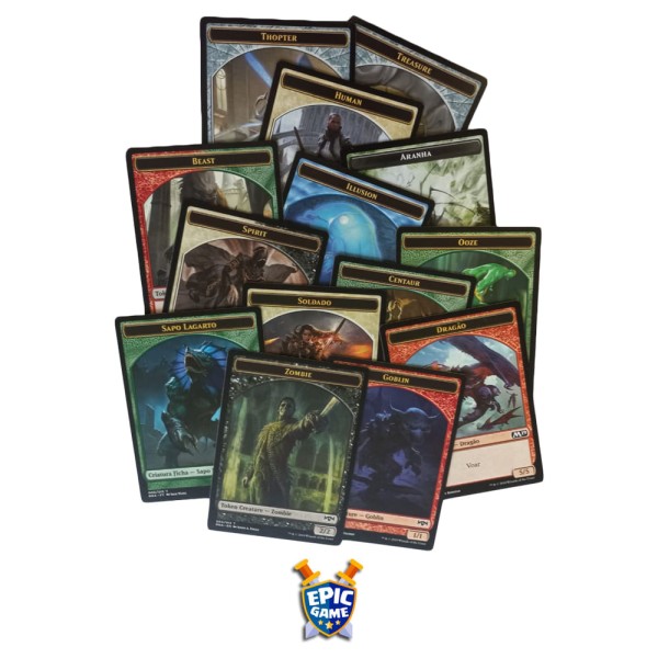 Encontraproduto.com.br - Lote Magic Pack 100 Terrenos Básicos + 20 Tokens Aleatórios