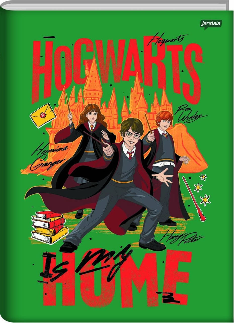 Encontraproduto.com.br - Kit 4 Cadernos Brochurão Harry Potter + 1 De Desenho Jandaia