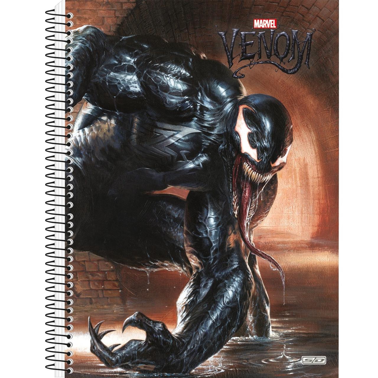 Encontraproduto.com.br - Caderno Venom Espiral 160 Folhas 10 Matérias São Domingos