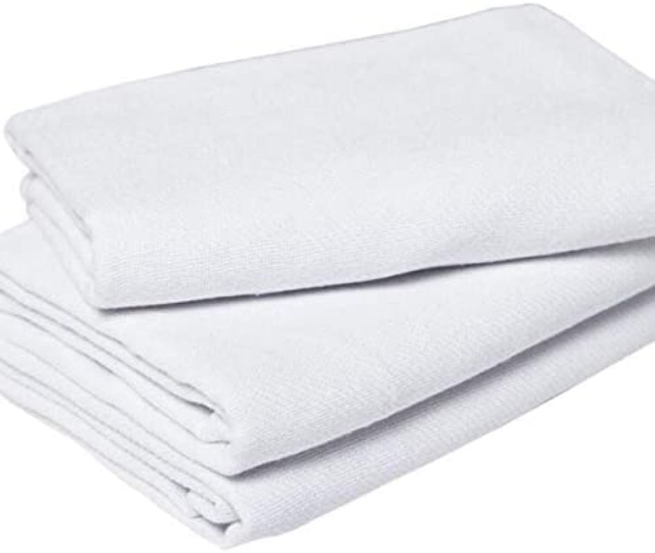 Encontraproduto.com.br - Kit Com 15 Panos De Prato Branco Liso Grosso 50x68cm