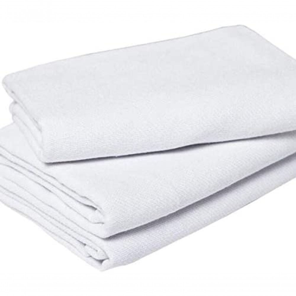 Encontraproduto.com.br - Kit Com 15 Panos De Prato Branco Liso Grosso 50x68cm