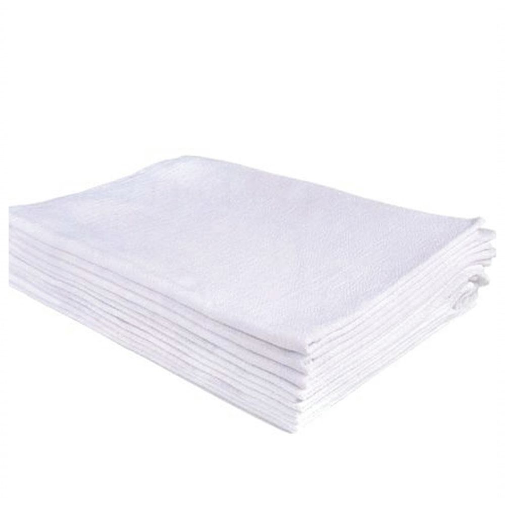 Encontraproduto.com.br - Kit Com 15 Panos De Prato Branco Liso Grosso 50x68cm