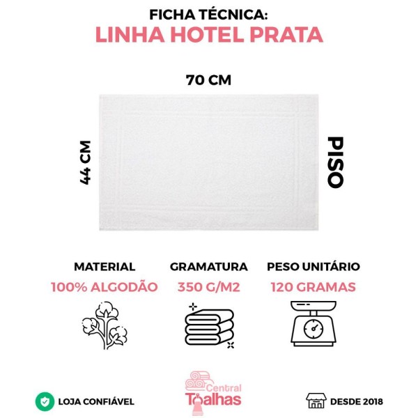 Encontraproduto.com.br - Kit Com 3 Toalhas De Piso Para Hotel - Profissional Prata - Preto
