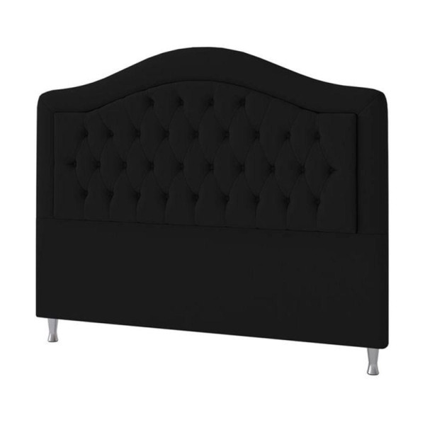 Cabeceira Box Solteiro Belize 90cm cor Veludo Preto