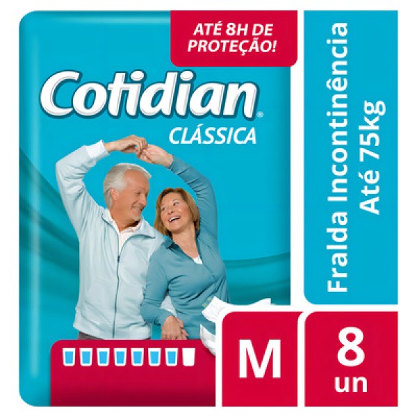 Encontraproduto.com.br - Fralda Geriatrica Cotidian Classica M C/ 8