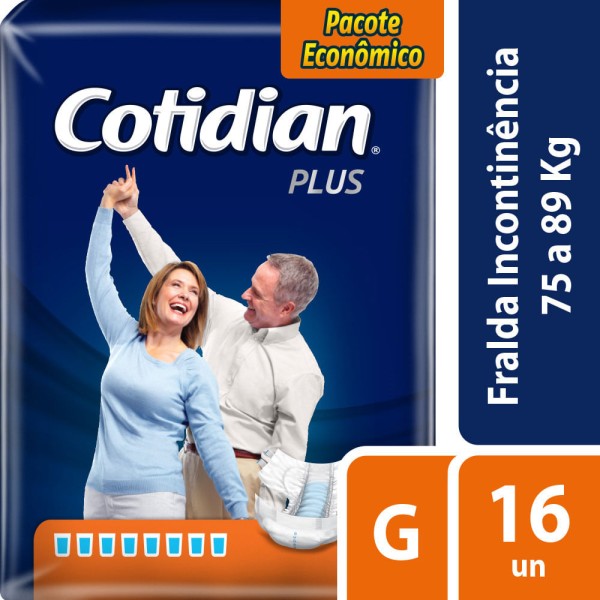 Encontraproduto.com.br - Fralda Geriátrica Cotidian Plus G 16 Unidades