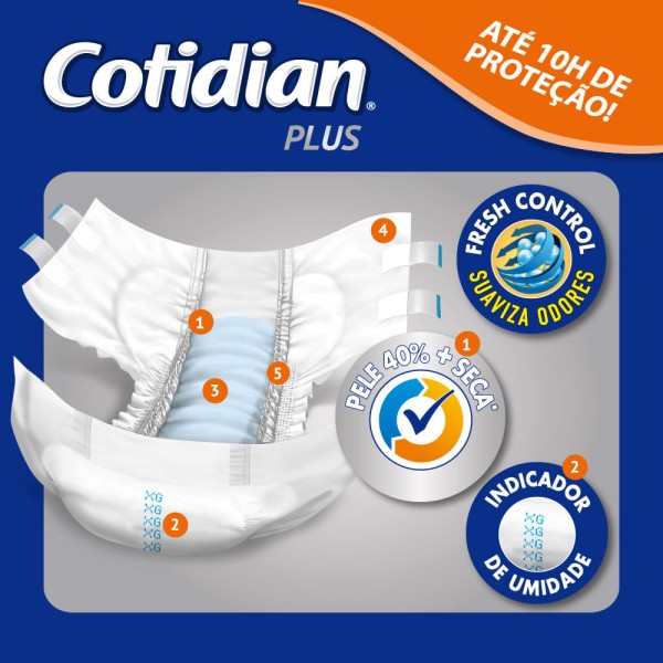 Encontraproduto.com.br - Fralda Geriátrica Cotidian Plus G 16 Unidades