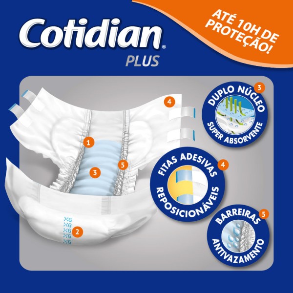 Encontraproduto.com.br - Fralda Geriátrica Cotidian Plus G 16 Unidades